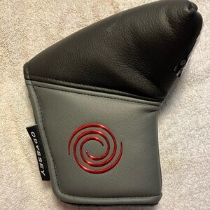 Black & Gray Putter Headcover with Red Logo